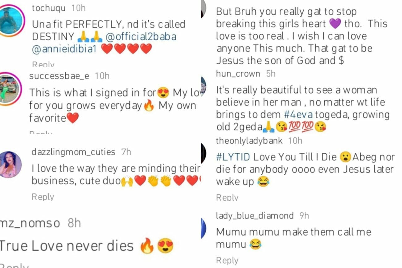Fans react to Annie Idibia assurance to 2baba