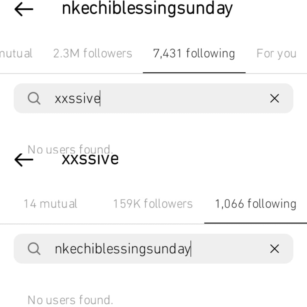 Nkechi Blessing and Xxssive unfollow each other
