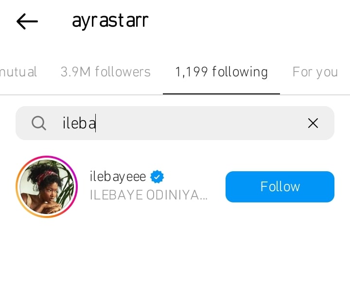 Ayra Starr follows Ilebaye