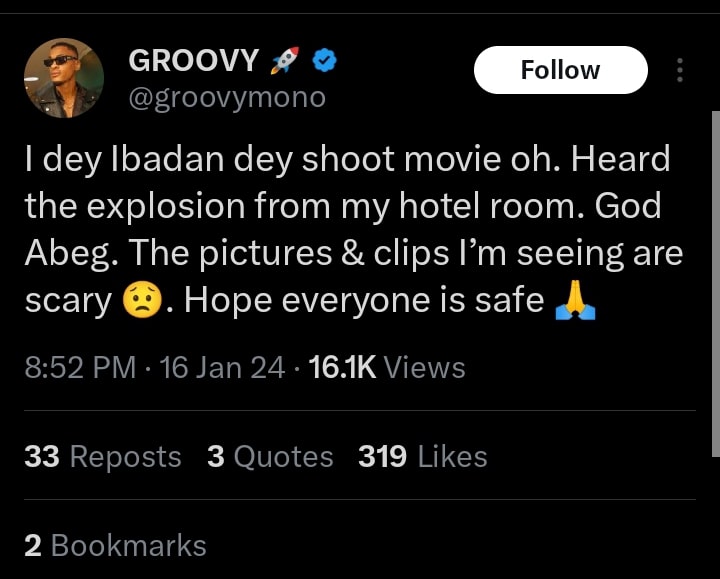 Groovy experience at Ibadan explosion