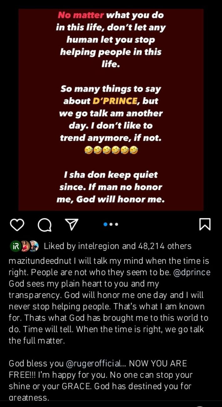 Tunde Ednut sends message to D'Prince over Ruger