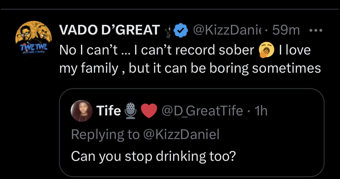 Kizz Daniel reveals the reason behind his inability to stop drinking alcohol.